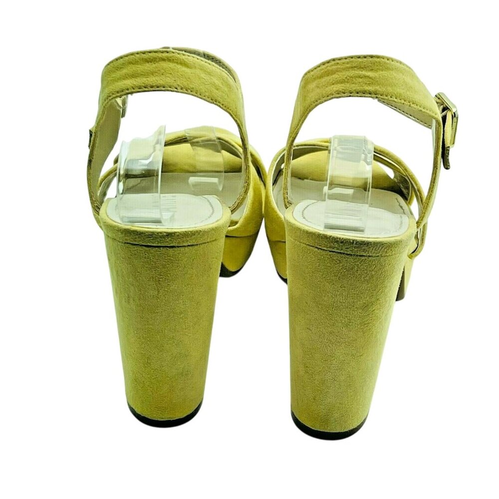 ANNE KLEIN Womens Shoes Sz 7.5M Gold Suede Heels - Picture 4 of 7